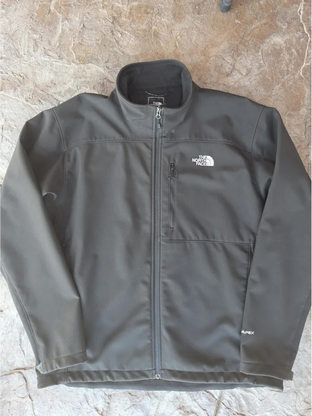 The North Face Men's XXL Apex Bionic Softshell Jacket Black Fleece Full Zip